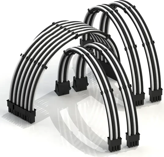 LinkUP PSU Cable Extension Kit, Schwarz/Weiß