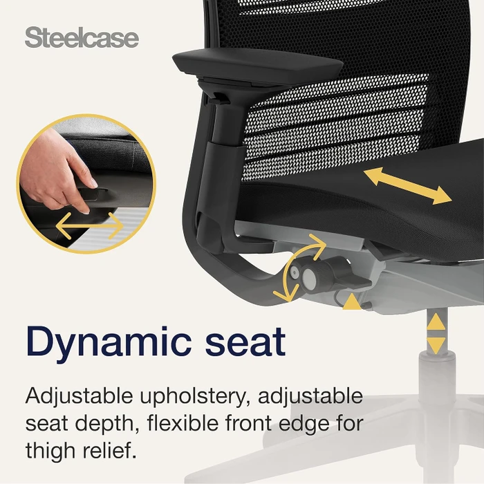 Steelcase Think Bürostuhl mit Armlehnen, schwarz/anthrazit