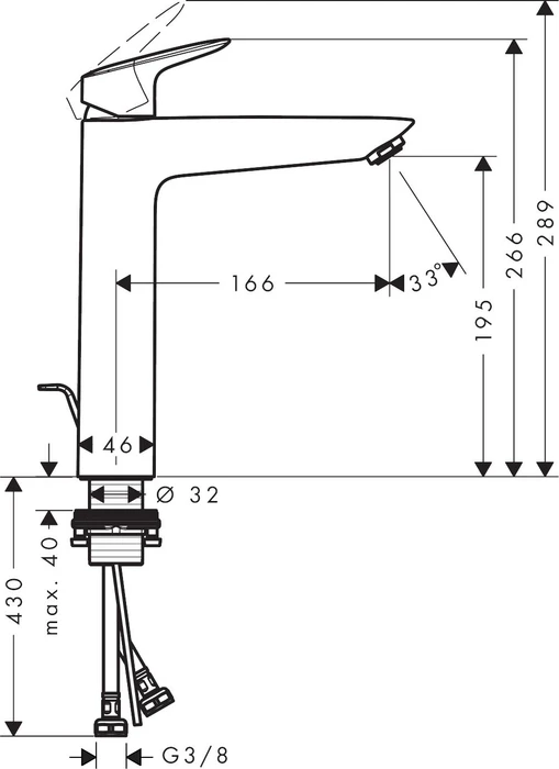 Hansgrohe Logis 190 mit Ablaufgarnitur chrom