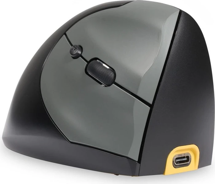 BakkerElkhuizen HandShake 3-Mode Vertical Mouse, schwarz/silber, USB/Bluetooth