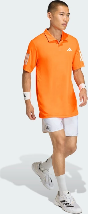 adidas Club 3-Streifen Tennis Poloshirt kurzarm pure orange (Herren)