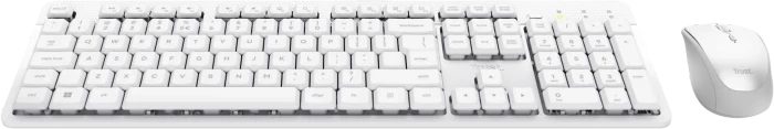 Trust Ody II Silent Wireless Keyboard & Mouse Set, weiß, USB, DE