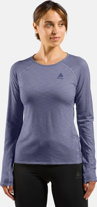 Odlo X-Alp Performance Wool 115 Laufshirt langarm skipper blue melange (Damen)