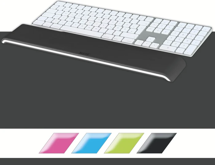 Leitz Ergo WOW höhenverstellbare Handgelenkauflage für Tastatur, schwarz/weiß