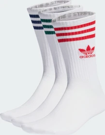 adidas Mid Cut Crew Socken white/night indigo, 3 Paare