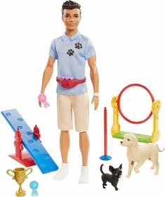Mattel Barbie - Fashionistas Ken Hundetrainer Puppe und Spielset
