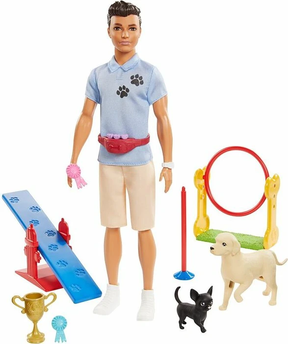 Mattel Barbie - Fashionistas Ken Hundetrainer Puppe und Spielset