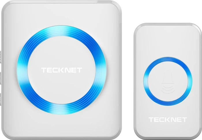 TeckNet WA878 Plug-In weiß, Funk-Türklingel und Türgong, 2er-Set