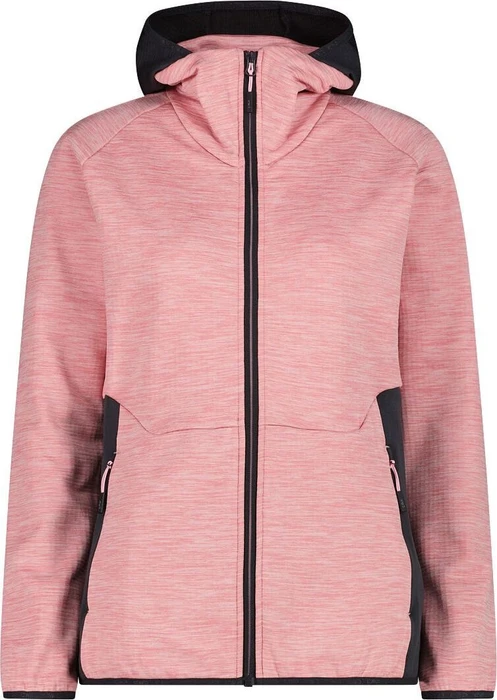 CMP Fleece Grid Tech Hoodie Jacke pink melange (Damen)