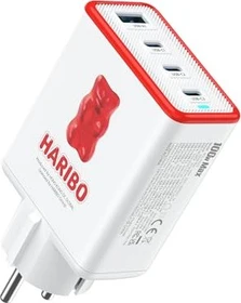DCHK Haribo 100W Ladegerät 4-Port weiß/rot/Motiv