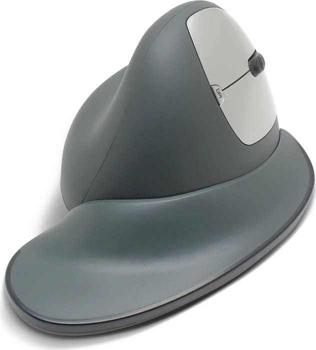 Goldtouch Semi-Vertical Wireless Mouse schwarz/silber, Rechtshänder, Medium, USB