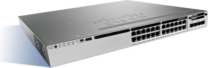 Cisco Catalyst 3850 IP Base Rackmount Gigabit Managed Stacking Switch, 24x RJ-45, 1x Erweiterungsslot, 435W PoE+