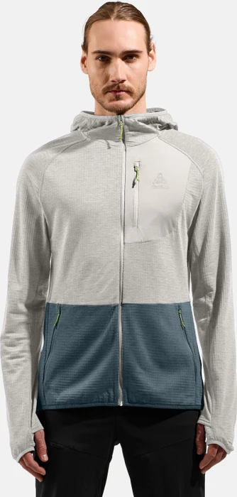 Odlo Ascent Mid Layer Hooded Funktionsjacke silver cloud/dark slate (Herren)