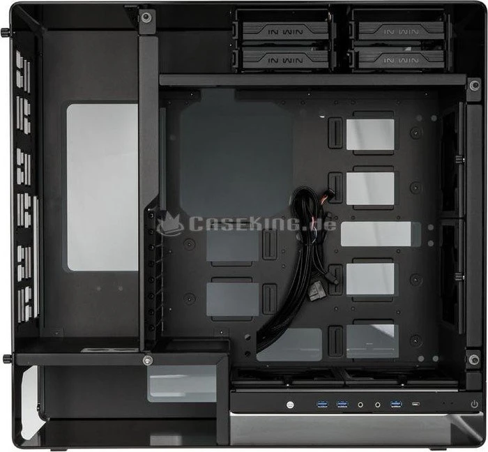 In Win 909 schwarz, Glasfenster