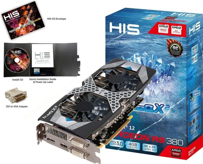 HIS Radeon R9 380 IceQ X² OC, 4GB GDDR5, 2x DVI, HDMI, DP