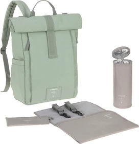 Lässig Rolltop Up Backpack silbergrün
