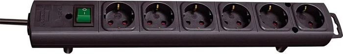 Brennenstuhl Comfort-Line mit Schalter, 6-fach, 2m, schwarz