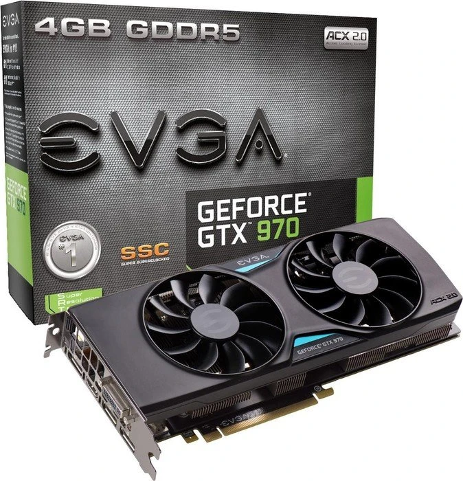 EVGA GeForce GTX 970 SSC ACX 2.0+, 4GB GDDR5, DVI, HDMI, 3x DP