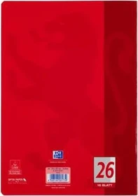 Oxford Schulheft, A4, Lineatur 26, rot, 16 Blatt, 15er-Pack