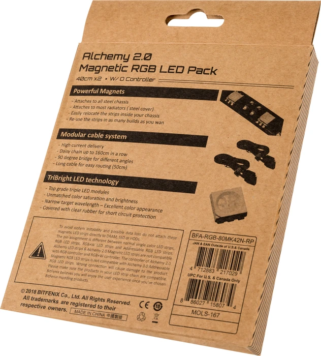 BitFenix Alchemy 2.0 Magnetic ARGB LED Pack, RGB beleuchtet, schwarz