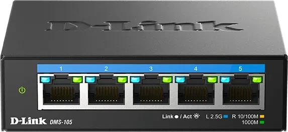 D-Link DMS-100 Desktop 2.5G Switch, 5x RJ-45