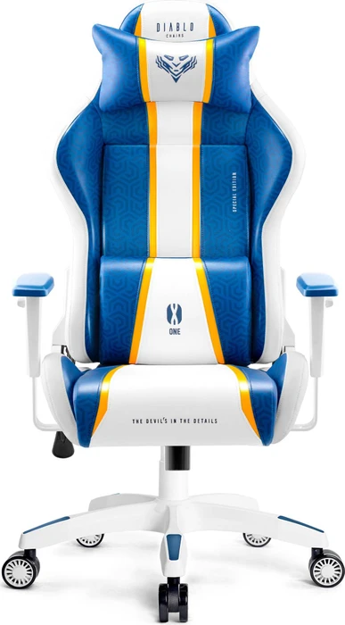 Diablo Chairs X-One 2.0 King Gamingstuhl, Aqua Blau, blau/weiß