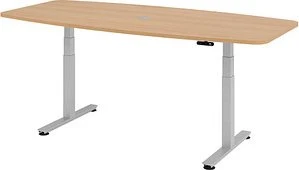 Hammerbacher Ergonomic Aktiv XDSM22/E/S elektrisch höhenverstellbarer Konferenztisch 220x103cm Eiche/silber
