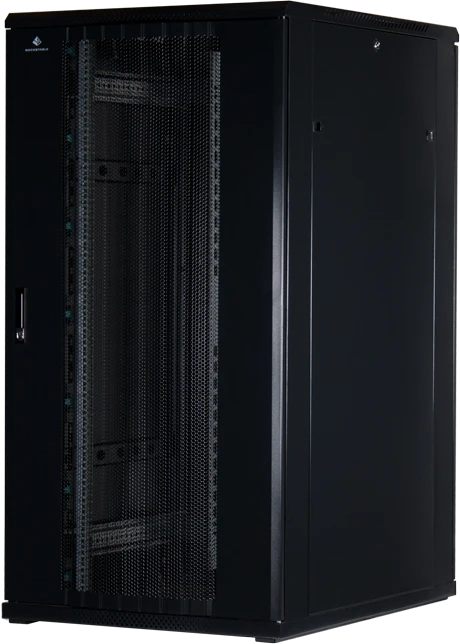 Rockstable 19" Serverschrank 32HE, Gitternetztür, IP2X, schwarz, 1000mm tief
