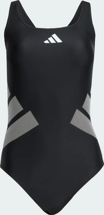 adidas Logo C-Back Badeanzug schwarz/weiß (Damen)