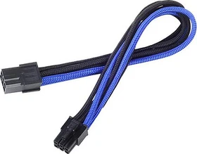 SilverStone PP07-IDE6BA, 6-Pin PCIe Verlängerung 250mm, sleeved blau/schwarz (SST-PP07-IDE6BA)