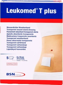 BSN medical Leukomed T Plus Pflaster transparent steril, 8 x 10cm, 5 Stück