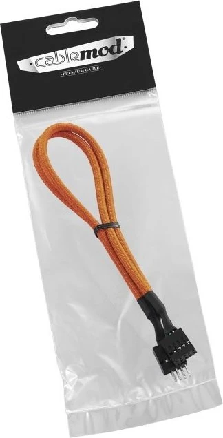 CableMod ModFlex internes 9-Pin USB 2.0 Kabel, orange, ummantelt, 0.3m