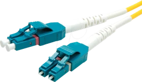 Roline / Secomp Uniboot LSOH LWL Duplex Kabel, OS2, 2x LC Stecker/2x LC Stecker, 15m, gelb