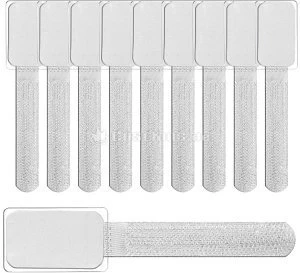 LABEL THE CABLE LTC Mini Tags Klett-Kabelbinder, weiß, 10er-Pack