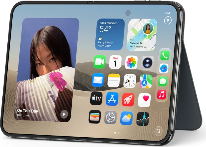 Apple Folio mit Standfuß für iPhone Duo navyblau