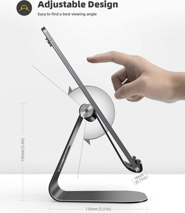 Lamicall Tablet Stand S, Aluminium Tablet- und Smartphone-Ständer, Tablet-Stand 4-13", schwarz, verstellbar