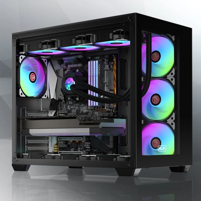 Raijintek Paean C7 TG4 Black, schwarz, Glasfenster