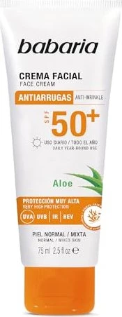 Babaria Aloe Antifalten Gesicht Sonnencreme LSF50, 75ml