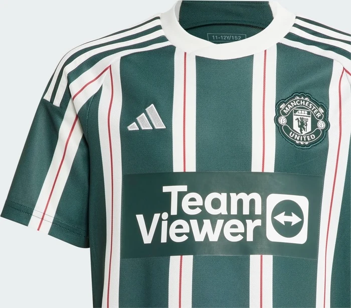 adidas Manchester United 2023/2024 Auswärtstrikot green night/core white/active maroon (Junior)
