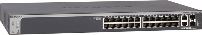 Netgear ProSAFE S3300 Rackmount Gigabit Smart Switch, 26x RJ-45, 2x SFP+