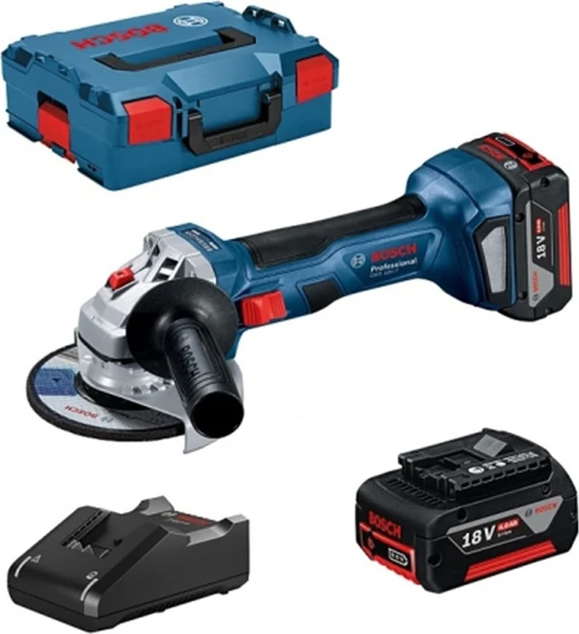 Bosch Professional GWS 18V-7 Akku-Winkelschleifer inkl. L-Boxx + 2 Akkus 4.0Ah