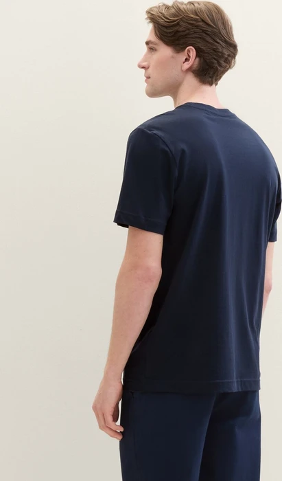 Tom Tailor Logo-Print T-Shirt kurzarm dark blue (Herren)