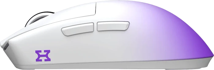 Hellyberry HM47 Pro Wireless Gaming Mouse mit Ladestation, weiß/violett, USB/Bluetooth