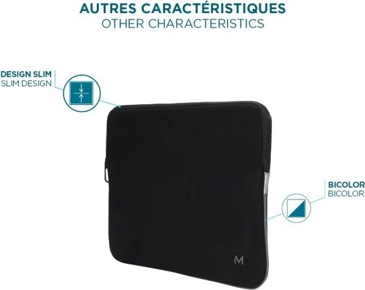 Mobilis Skin 12.5-14" Memory Foam Notebookhülle, schwarz/grau