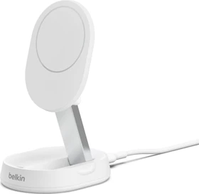 Belkin BoostCharge Pro verstellbare, kabellose, magnetische Ladestation mit Qi2 (15W) ohne Netzteil weiß