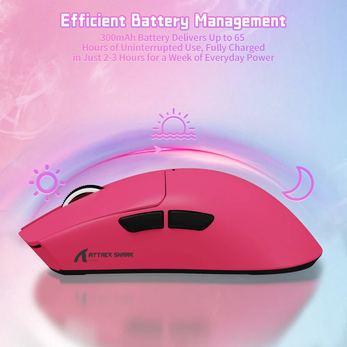 Attack Shark X11SE Wireless Gaming Mouse Berry Red, USB/Bluetooth