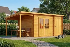 Alpholz Maria 430x230cm Gartenhaus inkl. Anbau imprägniert
