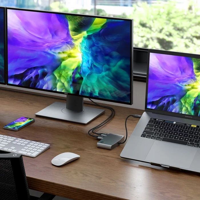 Alogic Portable Docking Station Dual DisplayPort, Space Grey, Thunderbolt 3 [Stecker]