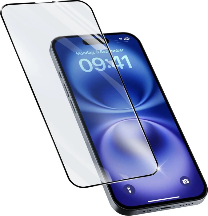 Cellularline Impact Glass Capsule für Apple iPhone 16 schwarz