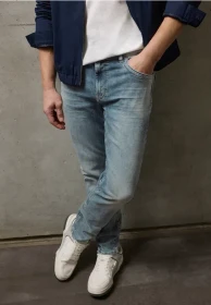Street One Racer Jeans soft greencast random wash (Herren)